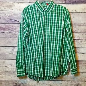 PLAID IZOD BUTTON UP SHIRT